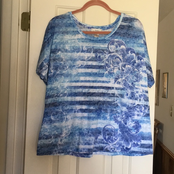 CJ Banks Tops - CJ Banks 1X short sleeved Tee  blue almost new